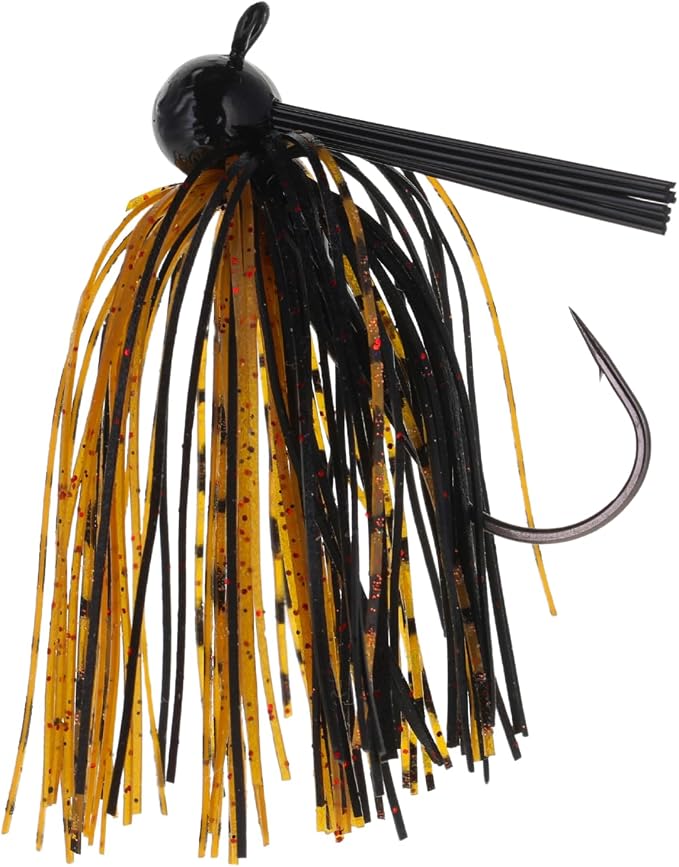 Reaction Tackle Football Jigs for Bass Fishing - Weedless Bait Design/Foot Ball Jig Head/Fishing Lures and Silicone Skirt - Also Pike, Walleye and Muskie and More (3-Pack)