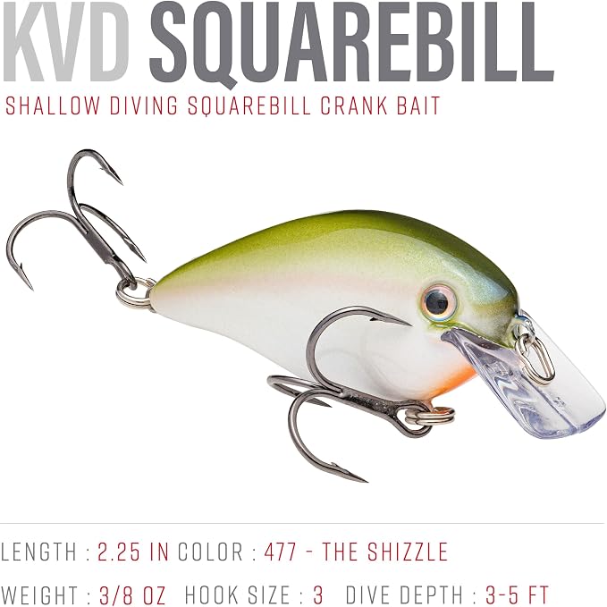 Strike King KVD 1.5 Hard Knock Fishing Lure, 3/8 oz, 3D Lifelike Eyes