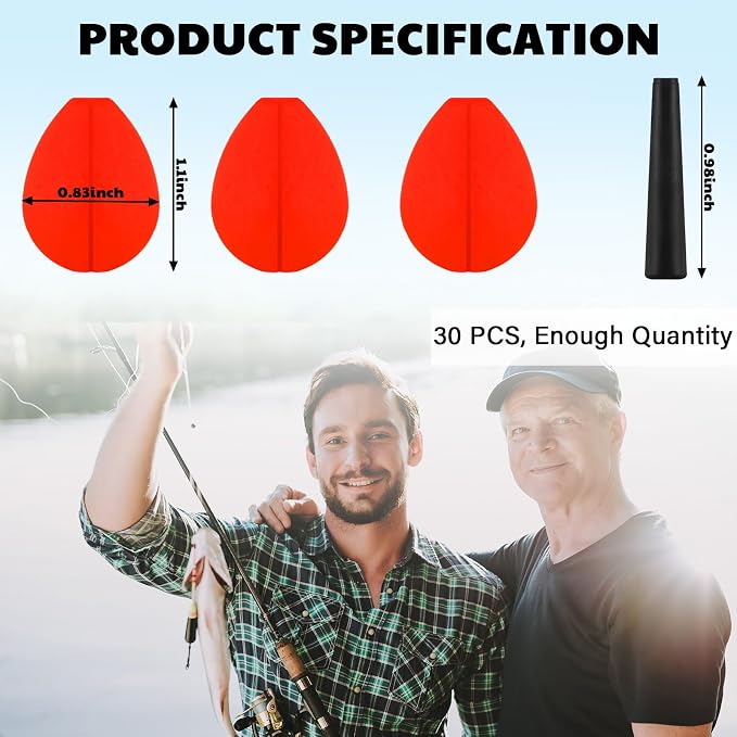 30 Pcs Trout Float Foam Teardrop Strike Fishing Bobbers Fishing Floats Fly Fishing Strike Indicators for Trout Offshore Saltwater Freshwater