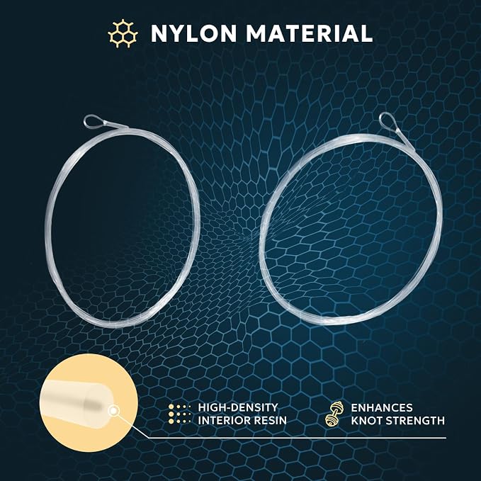 SF Pre-Tied Loop Fly Fishing Tapered Leader Nylon Clear Trout Freshwater Saltwater Bonefish Permit Bass Salmon Steelhead 7.5FT 9FT 10FT 12FT 15FT 0X 1X 2X 3X 4X 5X 6X 7X