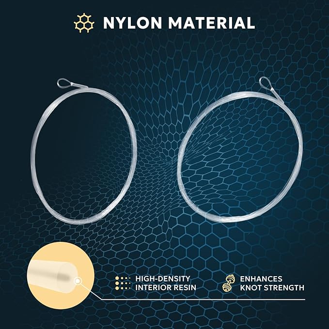 SF Pre-Tied Loop Fly Fishing Tapered Leader Nylon Clear Trout Freshwater Saltwater Bonefish Permit Bass Salmon Steelhead 7.5FT 9FT 10FT 12FT 15FT 0X 1X 2X 3X 4X 5X 6X 7X