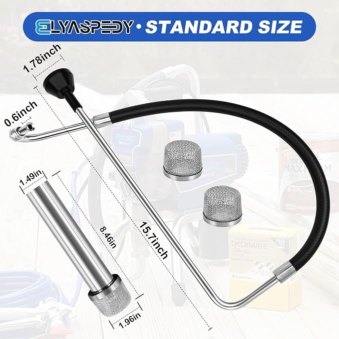 2026 New Stainless Steel Suction Hose and Reflux Line Sets,Complimentary 2 Filter,Compatible With Graco 695 795 3900 1095 1595 5900 7900 Airless Spraying Machine,Airless Paint Sprayer Accessories