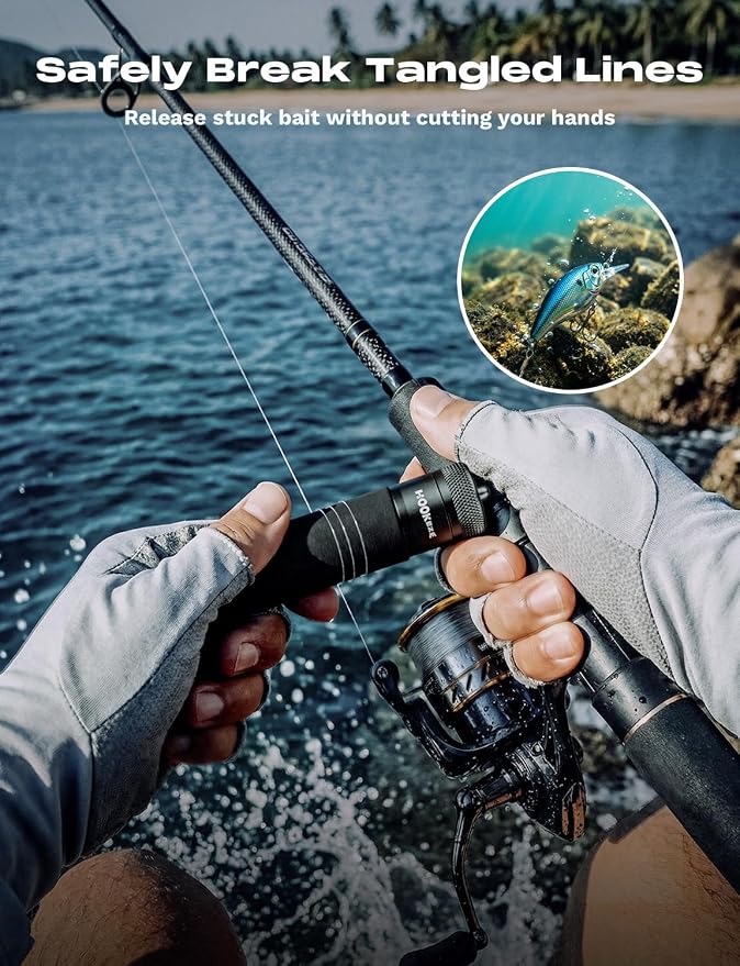 HOOK-EZE Knot Puller Tying Tool, FG GT PR Knot Tying Assist Tool, Braided Fishing Line Spooling Pull, Fishing Knot Tightener for Saltwater and Freshwater Fishing (Black)