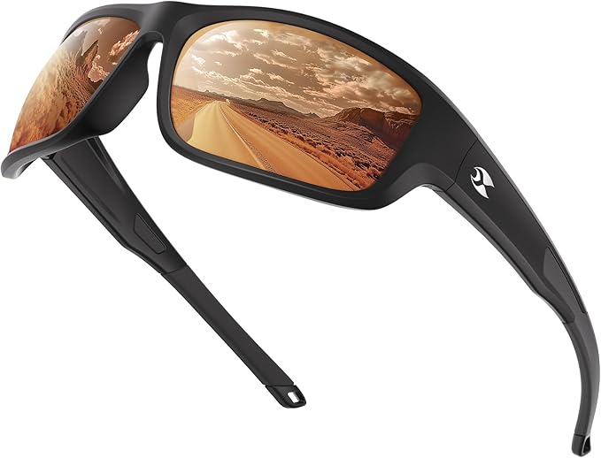 suoso Sports Polarized Sunglasses for Men: Women UV400 Protection Wrap Around Sun Glasses for Golf Fishing Running Driving