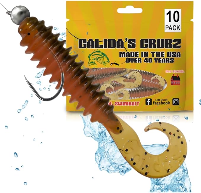 Galida's Grubz Soft Plastic Fish Bait Lures for Fishing | Fishing Bait Lure with Deep Ribs | Great for Beginners and Advanced Fishermen