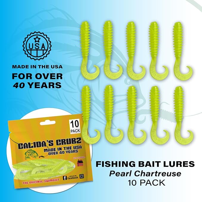 Galida's Grubz Soft Plastic Fish Bait Lures for Fishing | Fishing Bait Lure with Deep Ribs | Great for Beginners and Advanced Fishermen