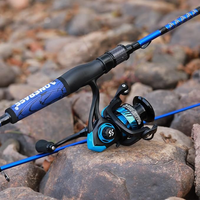 One Bass Fishing Rod and Reel Combo, IM7 Graphite 2 Pc Blank Baitcasting Combo, Spinning Rod with SuperPolymer Handle