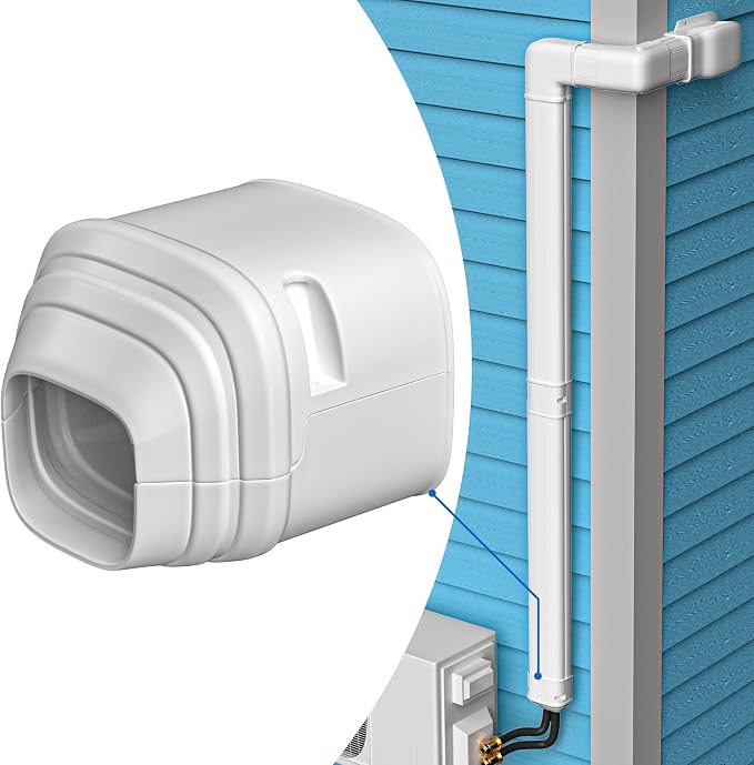 3" Width Duct End, Mini Split Line Cover Accessories for Mini Split Air Conditioners, Central AC and Heat Pumps