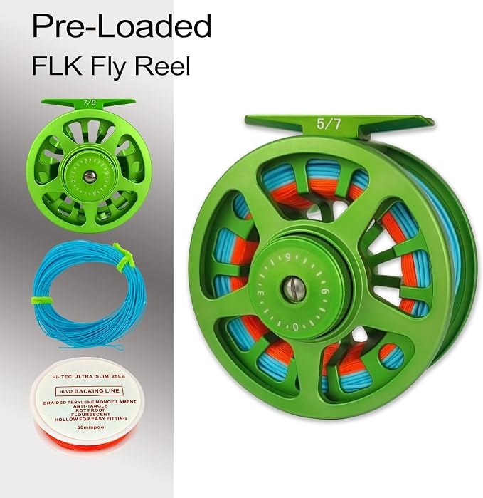 Aventik Fly Fishing Reel 3/4/5/6/7/8/9 Pre-Loaded Fly Reel with Line Combo