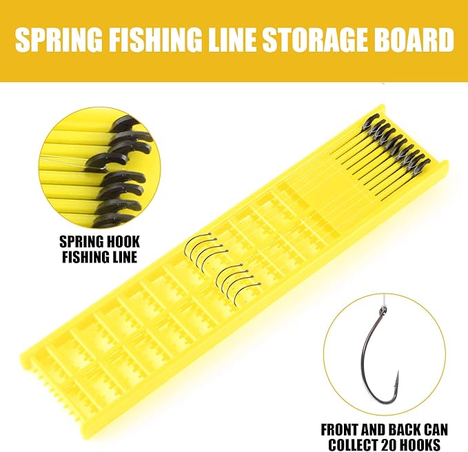 mouhike Fishing Snelled Hook Holder 4pcs/6pcs Fishing Leader Line Board Organizer for Storing Fishing Line Winding Board Rigs Holder Leader Tray Hook Keeper