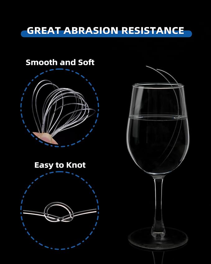 BLUEWING Monofilament Fishing Line Clear Mono Fish Wire Thin Diameter String 6-400 lbs, 50-3000 Yards