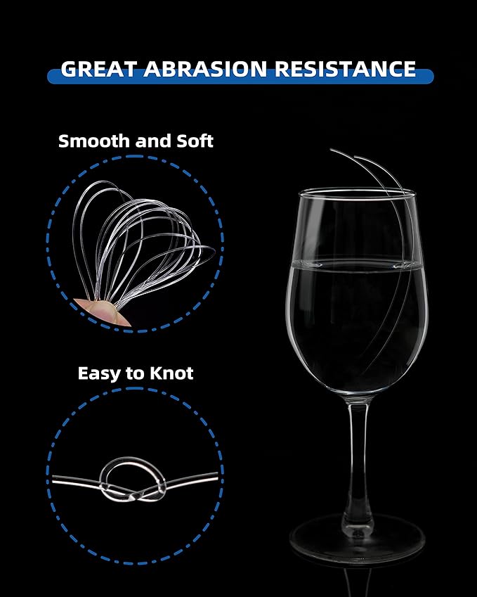 BLUEWING Monofilament Fishing Line Clear Mono Fish Wire Thin Diameter String 6-400 lbs, 50-3000 Yards