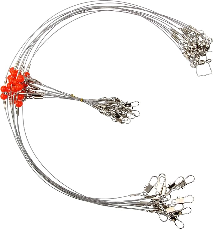 Fishing Leaders Saltwater Tackle Rig Surf Fishing Rigs with Swivel Snaps High Strength Wire Leader Bottom Rigs Fishing Gear Equipment for Lures Bait Hooks