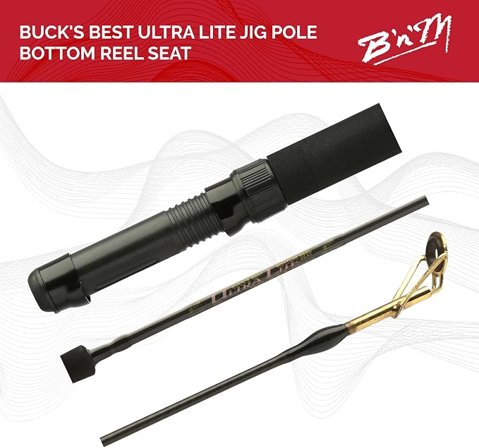 B'n'M Bucks Best Ultralite Bottom Reel Seat 2 Piece Jiggin Pole