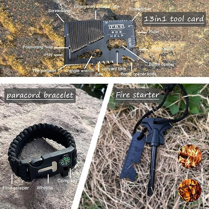 Galaxy 251 Pcs First Aid Kits for Survival Emergency Trauma Military Tactical Medical Hunting Camping Hiking Fishing IFAK EMT Bag (Black Color 251 Pcs)
