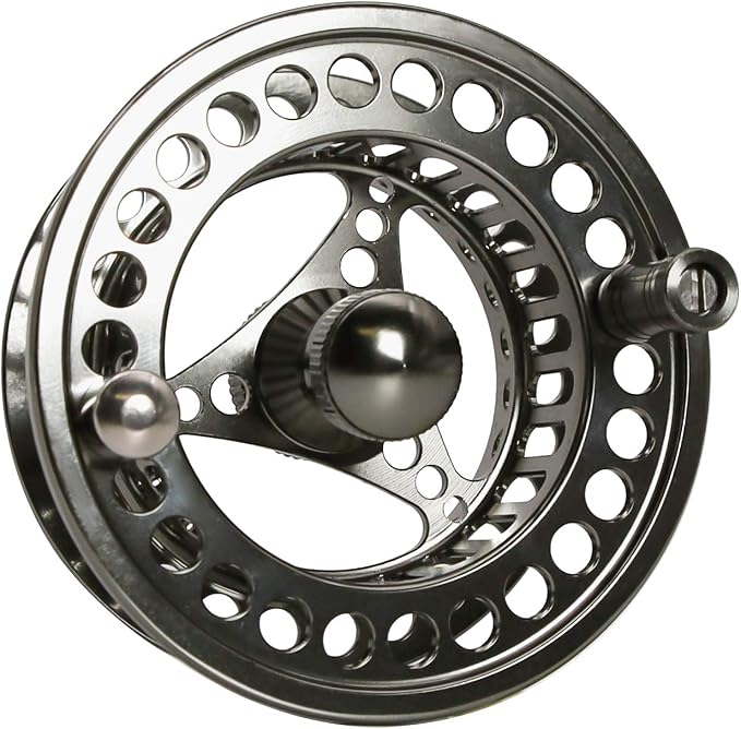 EX-ALC Fly Reel 3/4 5/6 7/8 9/10WT CNC Machined Large Arbor Aluminum Fly Fishing Reels Silver/Gunsmoke Fly Reels