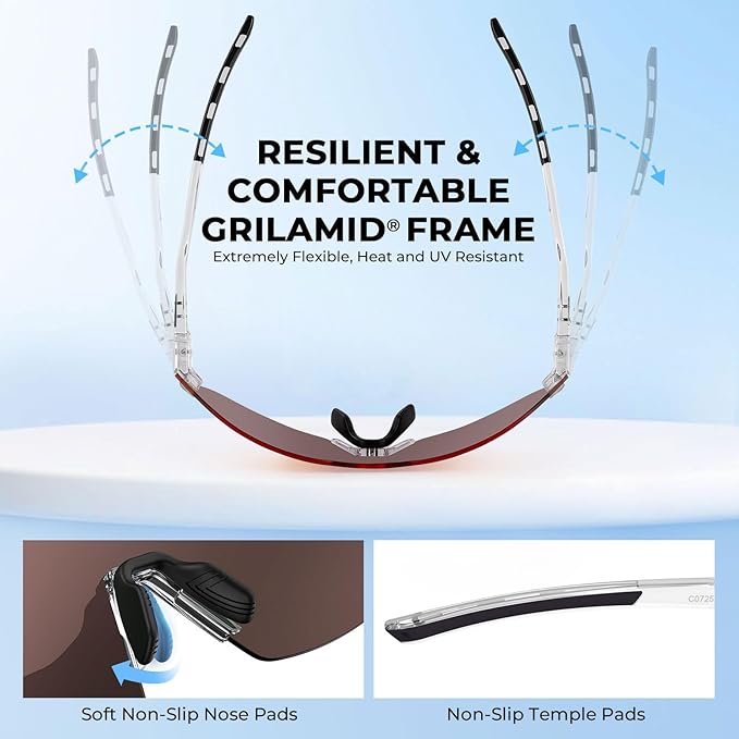 KastKing Nizini Polarized Sports Fishing Sunglasses, With PuriVex Protective Lens Coating, Rimless Wrap Design, Men Women