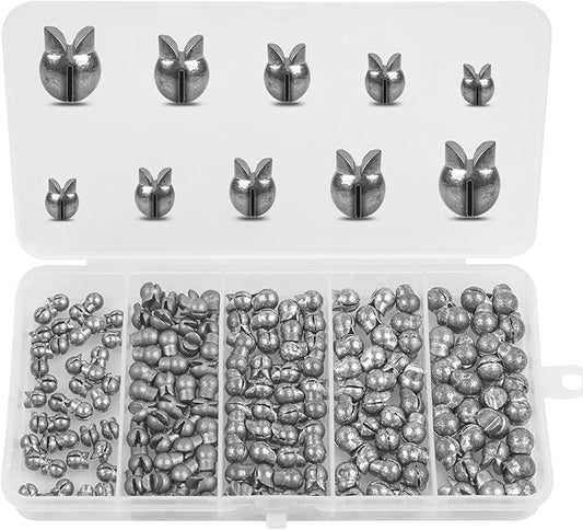 100pcs Split Shot Fishing Weights Removable Round Clip On Fly Fishing Line Sinkers Freshwater Saltwater Split Shot Fishing Sinkers Weights
