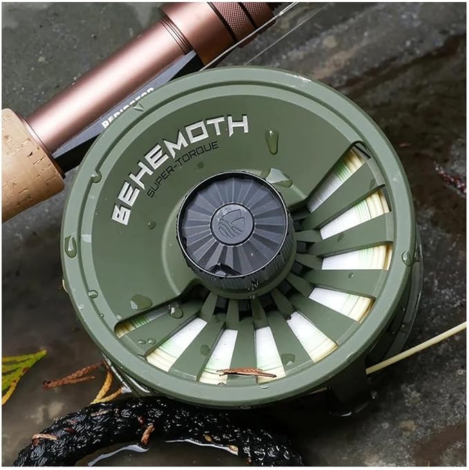 Redington Behemoth Fly Reel – Heavy-Duty Carbon Drag, Large Arbor, Die-Cast Frame & Deep V-Spool – Freshwater & Saltwater Fly Fishing Reel for Trout, Bass, Salmon & Big Game