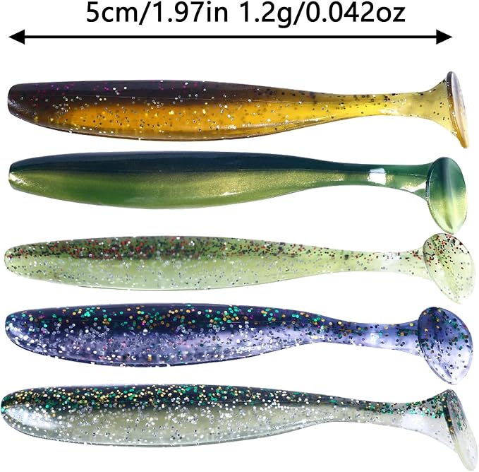 Paddle Tail Swimbaits,Soft Plastic Fishing Lures Swim Baits for Bass Fishing,30/50pcs with Box,Soft Plastic Swimbaits for Bass Trout Crappie Lures Kit for Saltwater Freshwater