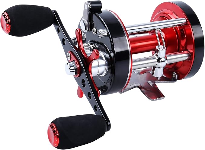 Sougayilang Fishing Reels Round Baitcasting Reel - Conventional Reel - Reinforced Metal Body and Supreme Star Drag