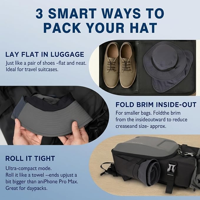 UVCoolix™ Cooling Sun Hat with Neck Flap,UPF 50+ Wide Brim UV Protection Boonie for Hot Outdoor Days