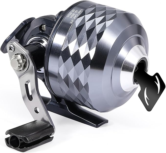 Sougayilang Spincast Fishing Reel - 3.9:1 High Speed, All-Metal Gears, 10LB Drag - Easy Push Button Casting for Bass, Trout, Catfish - Left/Right Hand Changeable，Includes Monofilament Line