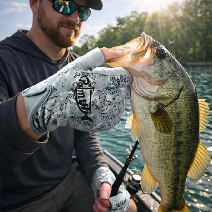 Palmyth UPF 50+ Fingerless Sun Fishing Gloves –UV Protection Lightweight Water Sports Gloves for Kayaking, Paddling & Canoeing