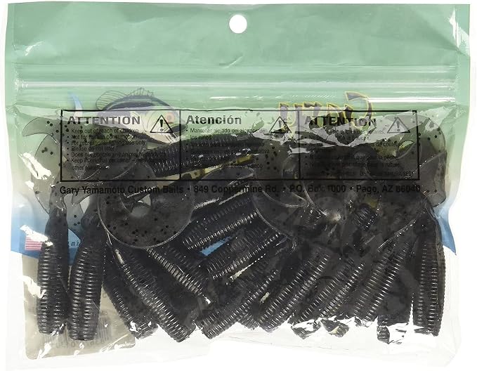 Yamamoto 5" Single Tail Grub Soft Plastic Fishing Angling Swimbait Lures with Tail-Curling Action - 20 Pack