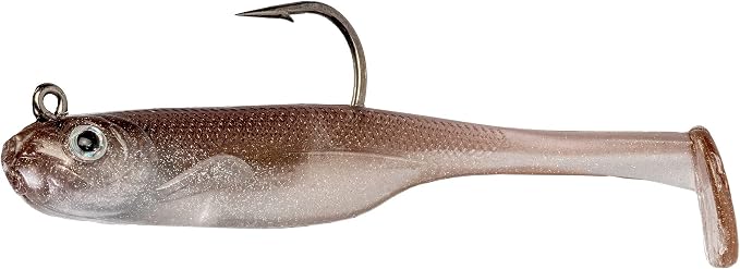 Strike King Homing Minnow Fishing Lure, Pre-Rigged Soft Plastic Swimbait, 3-Pack