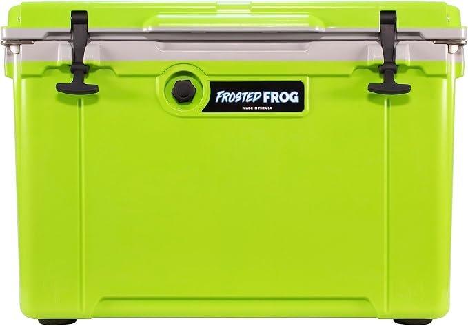 Frosted Frog 54 Qt Hard Cooler, Lightweight Made in USA Insulated Ice Chest | 30% lighter than rotomolded coolers; 54-quart hardside for camping, fishing, boating, beach, BBQ, tailgating & drinks