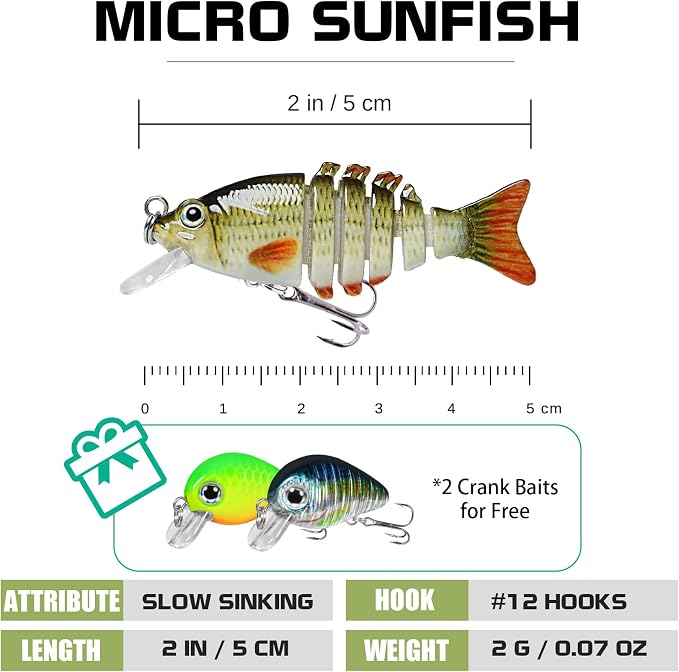 TRUSCEND Swimmax Easy Catch Fishing Lures with BKK Hooks, Wiggling, Vibrating, Rattling and Gurgling for More Bite, Heavy-Duty Dyneema Fiber Jointed Swimbaits for Bass, Trout, Walleye, Crappie, Pike
