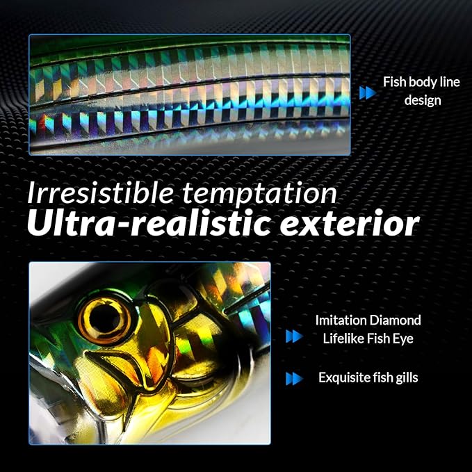 THKFISH Popper Lures Saltwater Tuna Popper Topwater Fishing Lures for Surf Fishing Bass with 3D Eyes for GT Tuna Large Fish 5.9in 1pc/3pcs