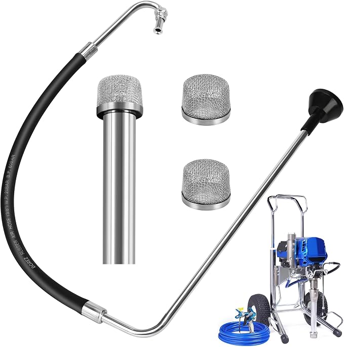2026 New Stainless Steel Suction Hose and Reflux Line Sets,Complimentary 2 Filter,Compatible With Graco 695 795 3900 1095 1595 5900 7900 Airless Spraying Machine,Airless Paint Sprayer Accessories