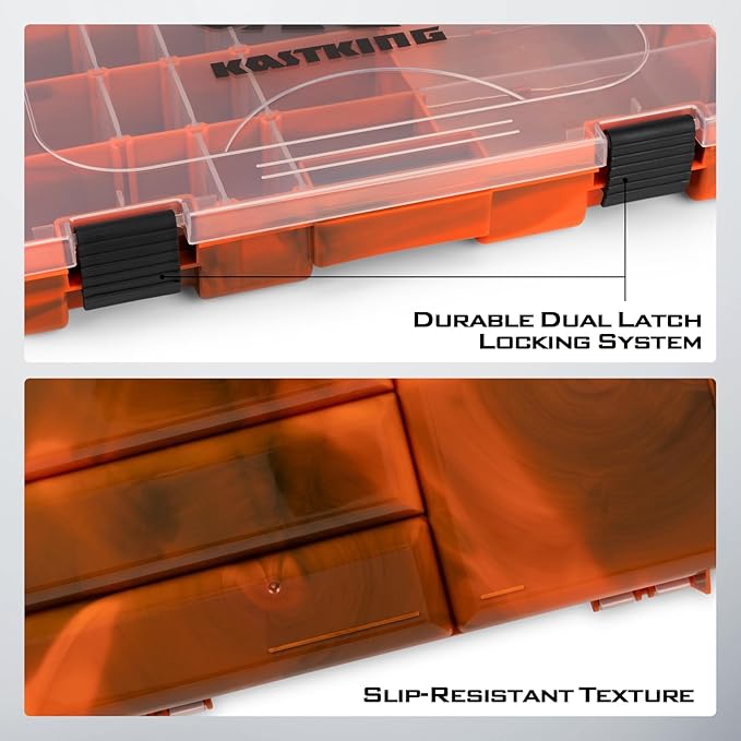 KastKing Tackle Boxes, Plastic Box, Plastic Storage Organizer Box with Removable Dividers - Fishing Tackle Storage - Box Organizer - 2 Packs /4 Packs Tackle Trays - Parts Box