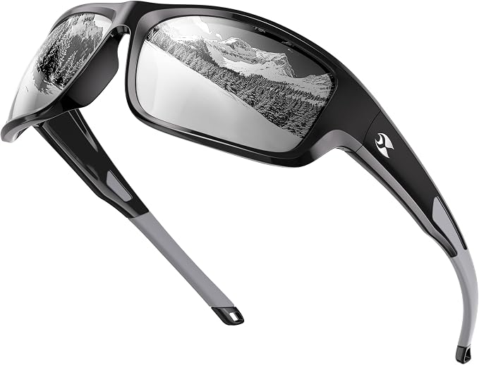 suoso Sports Polarized Sunglasses for Men: Women UV400 Protection Wrap Around Sun Glasses for Golf Fishing Running Driving