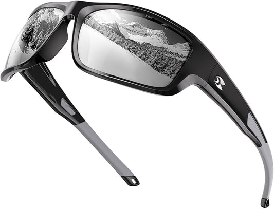 suoso Sports Polarized Sunglasses for Men: Women UV400 Protection Wrap Around Sun Glasses for Golf Fishing Running Driving