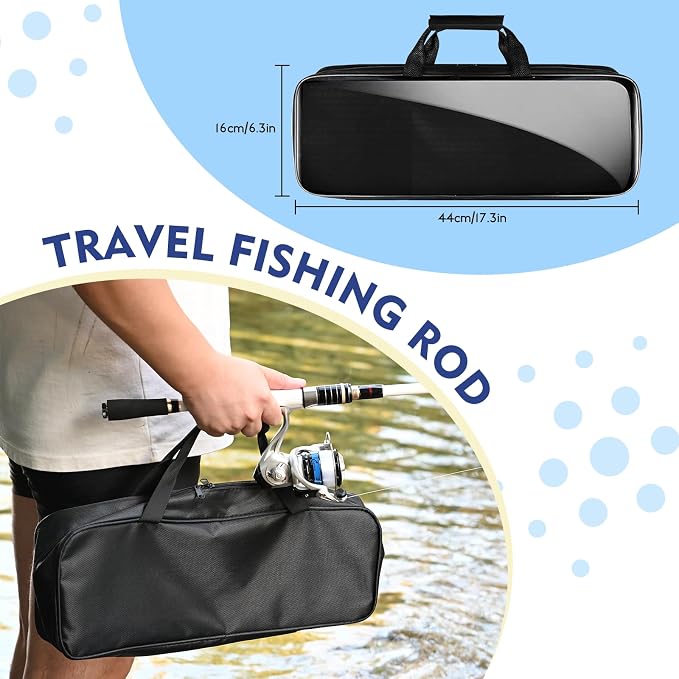 Telescopic Fishing Rod and Reel Combo, 2PCS Collapsible Fishing Pole with Spinning Reel Lures and Carrier Bag for Saltwater Freshwater Bass Fishing Gear
