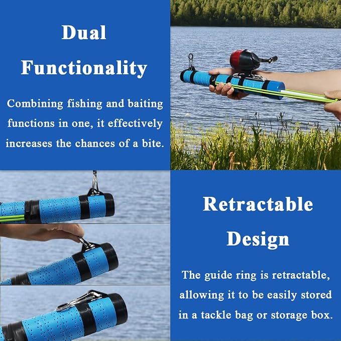 SUFFUSE Fishing Rod, Portable Catapult Lure Fishing Tools, Saltwater and Freshwater Great Gear for Traveling