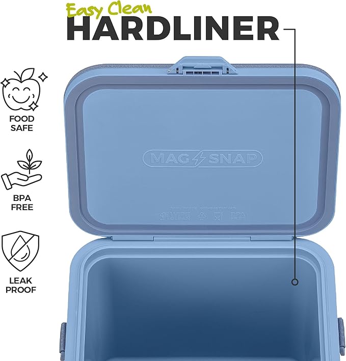 CORE Magnetic Zipperless Soft Cooler | Insulated Hard Liner Ice Chest Box | Best Portable 24 Can Soft Cooler for Food & Beverages for Tailgating, Car Camping, and Family Beach Picnics