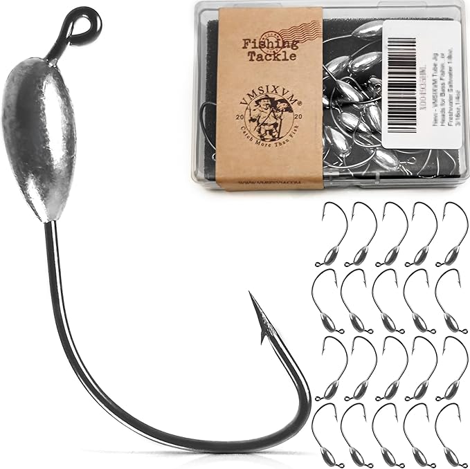30/20/10 Pcs Tube Jig Heads for Bass Fishing, Tube Bait Worm Hooks rigs for Freshwater Saltwater, 5/16oz, 1/4oz, 3/16oz, 1/8oz