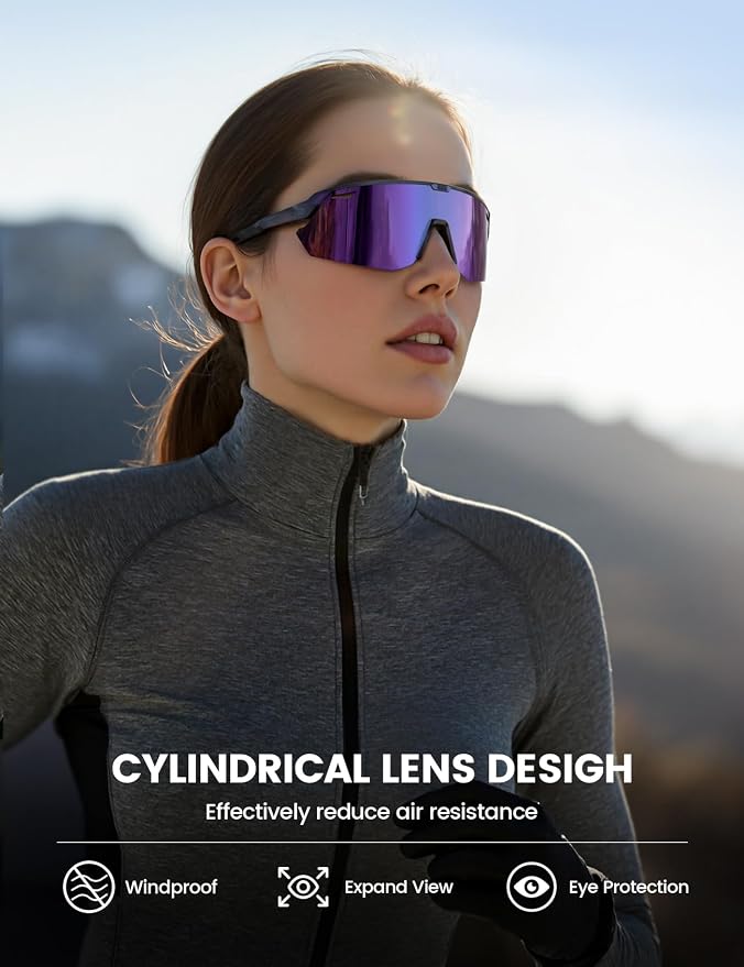 Lamicall 24g Polarized Sports Sunglasses for Men Women - UV400 Protection Sun Glasses for Baseball Running Cycling Fishing