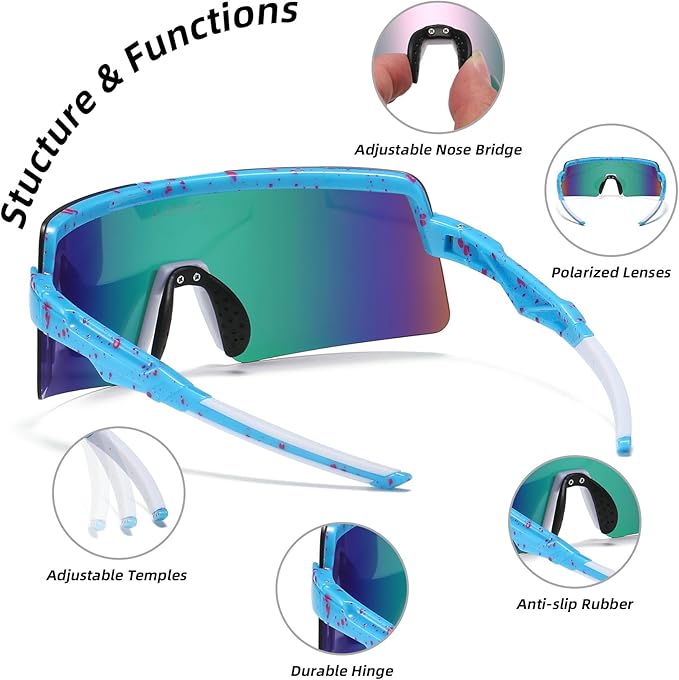 Two Sizes For Adults and Youth Polarized Sunglasses Men Women Outdoor Sport Baseball Glasses UV400 Cycling Eyewear
