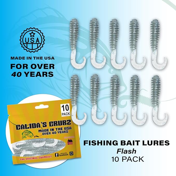 Galida's Grubz Soft Plastic Fish Bait Lures for Fishing | Fishing Bait Lure with Deep Ribs | Great for Beginners and Advanced Fishermen