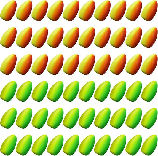 Skylety 60 Pieces Foam Floats Bullet Fishing Foam Snell Floats Pompano Rigs Oval Fly Fishing Strike Indicators for Trout Catfish Walleye