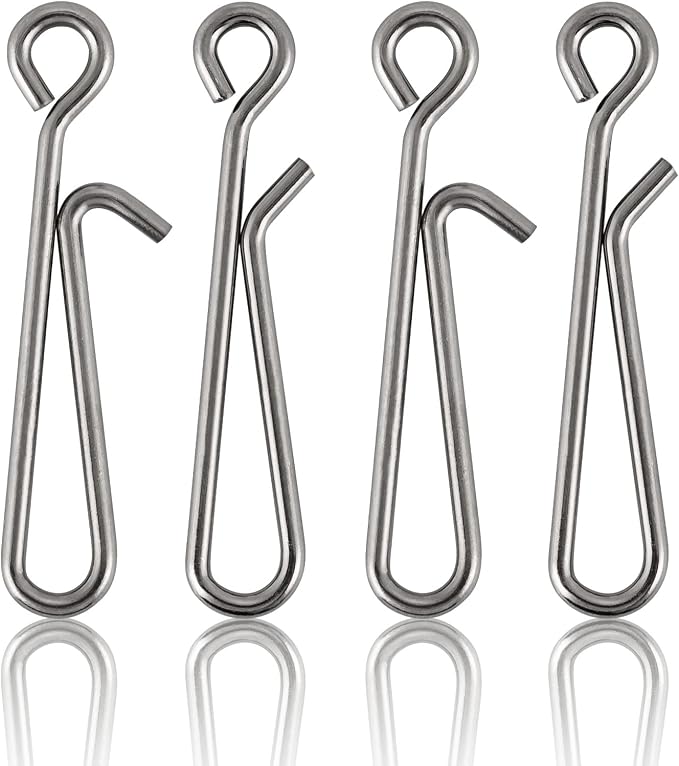 Dr.Fish 50 Pack Fishing Clips Quick Change Speed Clips Crankbait Snaps Stainless Steel Line Lure Hook Connector Freshwater