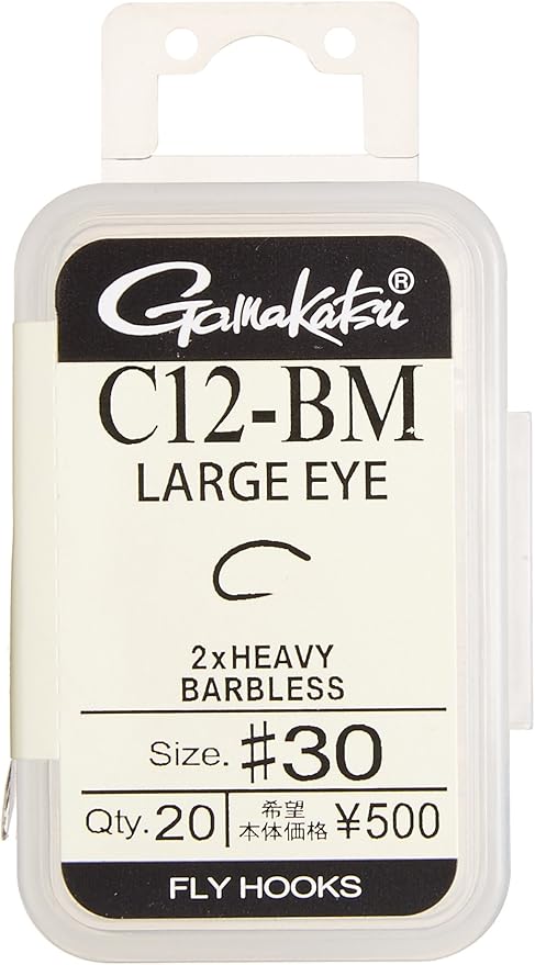Gamakatsu 67215 Fly Hooks, C12-BM Large Eye, 20 Pieces, NS Black, Assorted