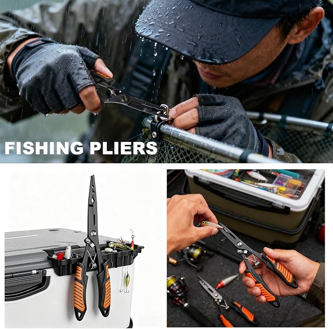Fillet Knife Set for Beginner, Fishing Pliers Precisely, Fish Measuring Tape, Non Slip Grip Fishing Knife, Saltwater Fishing Accessories, Great Value Fishing Tackle