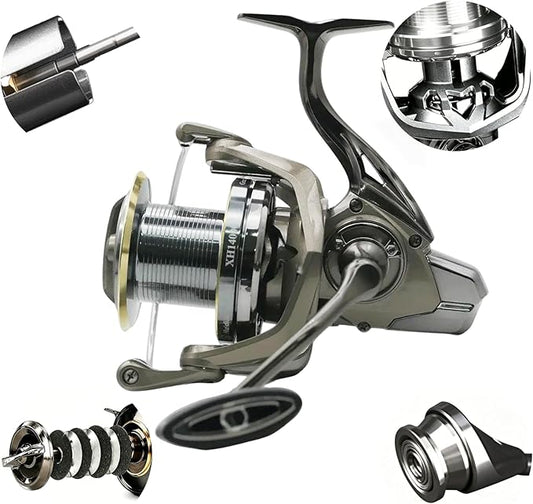 Saltwater Spinning Reels 8000/10000/14000, Heavy Duty Surf Fishing Reel for Long Casting, 6+1BB, 4.8:1 Gear Ratio, 61lbs Max Drag, Corrosion-Resistant CNC Aluminum High Capacity Spool
