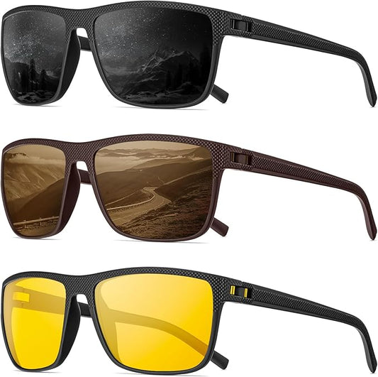 Polarized Sunglasses Men, Mens Sunglasses Polarized UV protection Lightweight Sun Glasses for Driving Fishing Golf